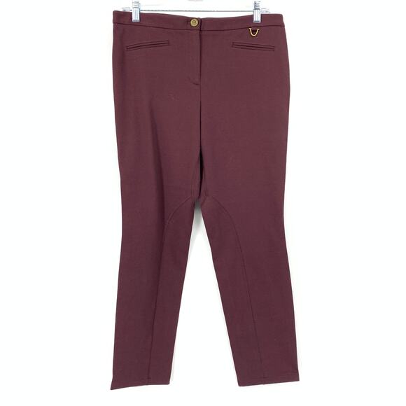 Talbots Dalton Equestrian Style Skinny Ankle Pants Womens Sz 10P Maroon NEW - Picture 1 of 9